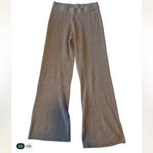 GAP Women's Wide Leg Ribbed Pants - Gray